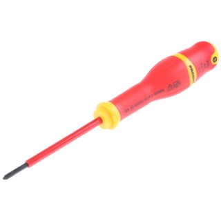 Facom Insulated Screwdriver PH0 Tip 75 mm Blade Bi-Material Handle Silicon Carbide Steel ATP0X75VE