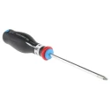 Facom Pozidriv Screwdriver with PZ2 Tip, 125 mm Blade Length, 245 mm Overall Length, Bi-Material Handle ATD2X125