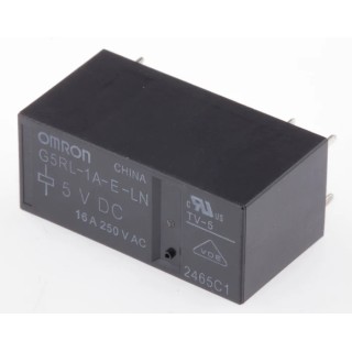 Omron PCB Power Relay 5V DC Coil 16A Switching Current SPST G5RL-1A-E-LN DC5