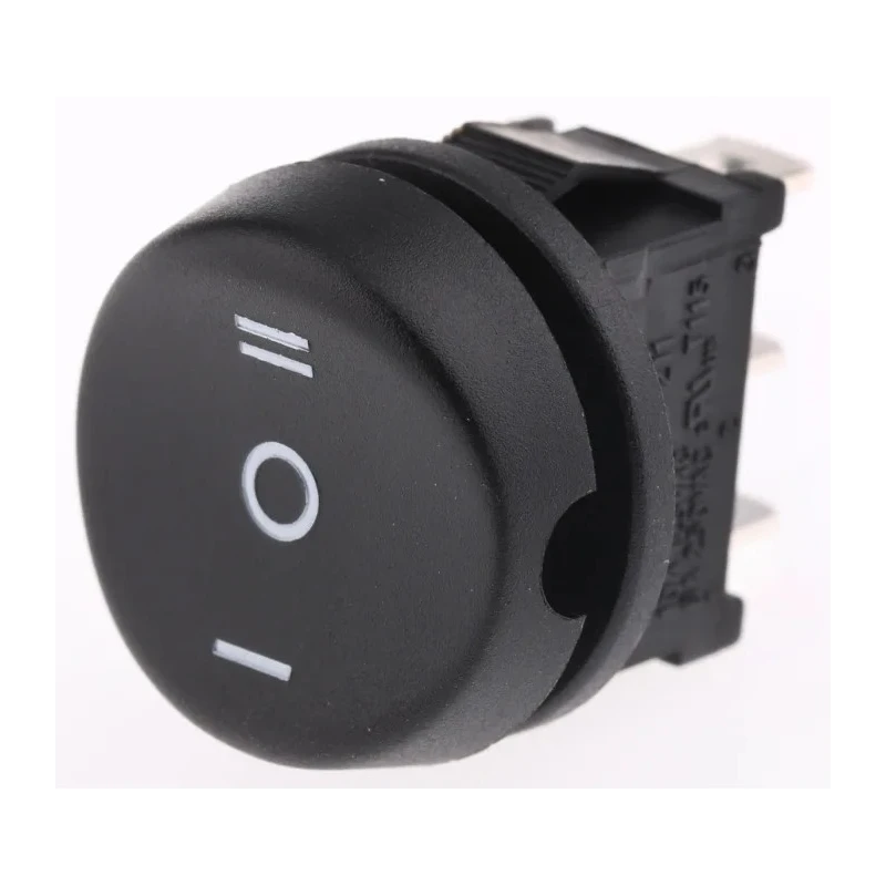 RS PRO SPDT On-Off-On Rocker Switch Panel Mount Nylon Housing Black Actuator 10A 250V AC 419-776