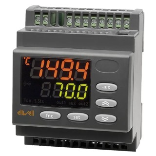 Eliwell DIN Rail On-Off Temperature Controller 240V AC, K Type Thermocouple Input DR4010 PTC+PTC