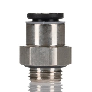 Legris LF3000 Series Pneumatic Fitting Male Threaded-to-Tube 1/8 in G Push-In 6 mm Nickel Plated Brass LF3000