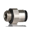 Legris LF3000 Series Pneumatic Fitting Male Threaded-to-Tube 1/8 in G Push-In 6 mm Nickel Plated Brass LF3000