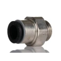 Legris LF3000 Series Pneumatic Fitting Male Threaded-to-Tube 1/8 in G Push-In 6 mm Nickel Plated Brass LF3000
