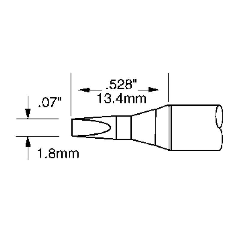 Metcal Soldering Iron Tip 1.8 mm Chisel Tip Width 13.4 mm Tip Length SFV-CH18A