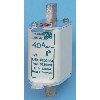 SIBA 100A NH Fuse NH00 500V AC High Rupture Capacity Semiconductor Loads Protection NH00