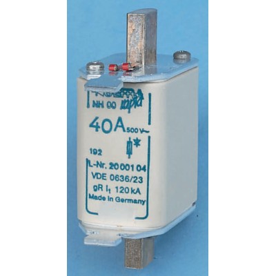 SIBA 100A NH Fuse NH00 500V AC High Rupture Capacity Semiconductor Loads Protection NH00