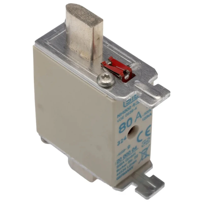 SIBA 80A NH Fuse NH000 500V AC High Breaking Capacity Blade Tag Fuse NH000 Series 20-000 NH000