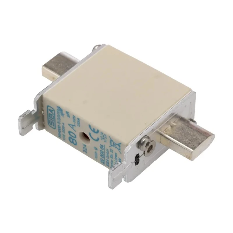 SIBA 80A NH Fuse NH000 500V AC High Breaking Capacity Blade Tag Fuse NH000 Series 20-000 NH000