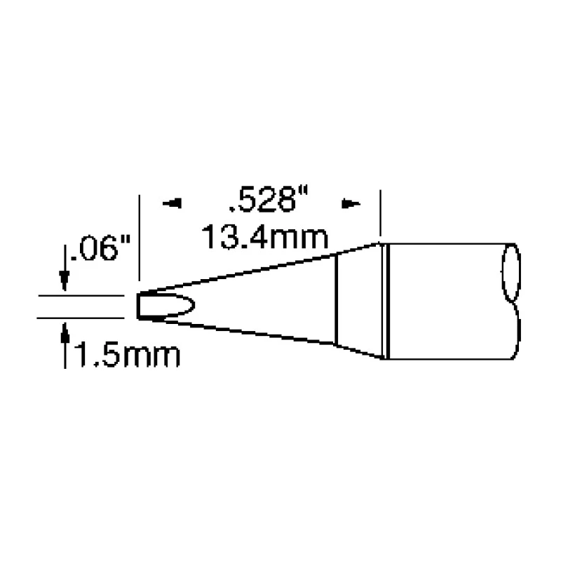 Metcal Soldering Iron Tip 1.5 mm Chisel, 11.3 mm Length, Compatible with PS-900, MFR-1120, PS-HC3 & MFR-H2-ST SFV-CH15A