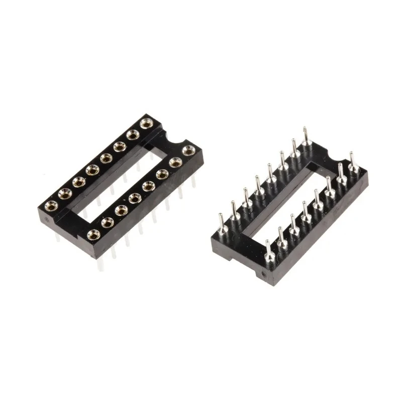 Winslow 2.54 mm Pitch Vertical 16 Way Through Hole Turned Pin Open Frame DIL Socket 5A W30516TRC