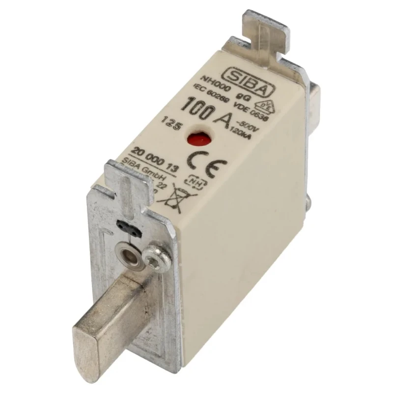 SIBA 100A NH Fuse NH000 500V AC High Rupture Capacity DIN IEC Germany NH000