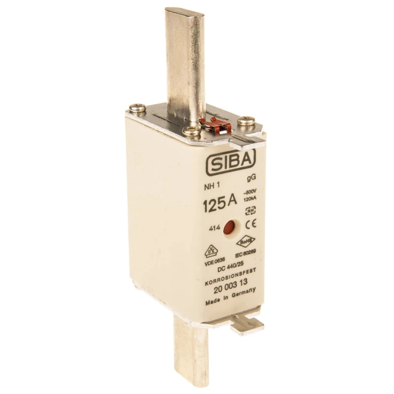SIBA 125A Centred Tag Fuse NH1 500V AC 20-003-13/125A