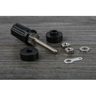 RS PRO Black 16A Binding Post with Brass Contacts and Nickel Plated 423-201