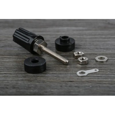 RS PRO Black 16A Binding Post with Brass Contacts and Nickel Plated 423-201