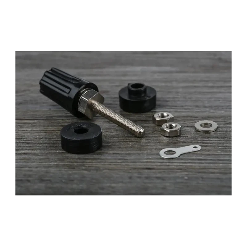 RS PRO Black 16A Binding Post with Brass Contacts and Nickel Plated 423-201