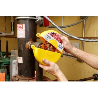 Brady Yellow 1-Lock Lockout Polypropylene Gate Valve Lockout, 9.53 mm GATE VALVE LOCKOUTS GVLO 1-2.5 YELLOW