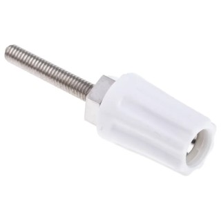 RS PRO White 16A Binding Post with Brass Contacts and Nickel Plated 423-251