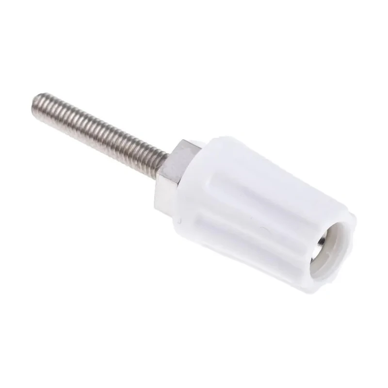 RS PRO White 16A Binding Post with Brass Contacts and Nickel Plated 423-251