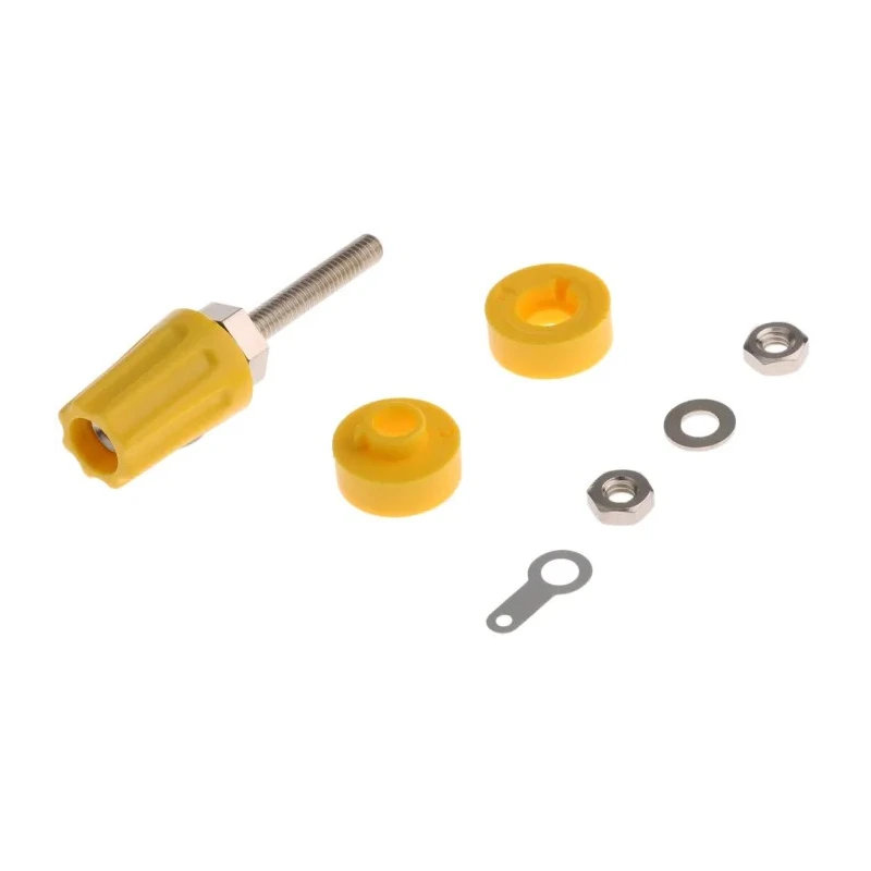 RS PRO Yellow 16A Binding Post with Brass Contacts and Nickel Plated 423-245