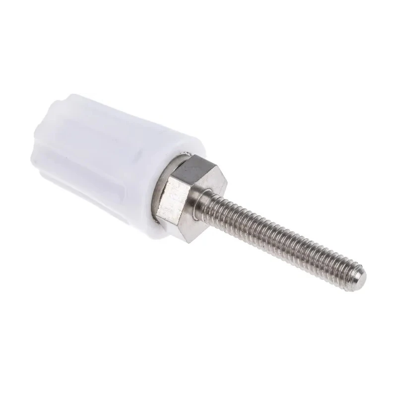 RS PRO White 16A Binding Post with Brass Contacts and Nickel Plated 423-251