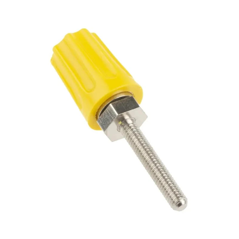 RS PRO Yellow 16A Binding Post with Brass Contacts and Nickel Plated 423-245