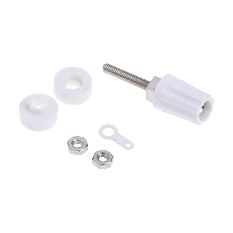 RS PRO White 16A Binding Post with Brass Contacts and Nickel Plated 423-251