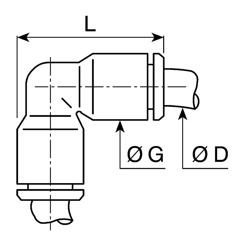 Legris Pneumatic Fitting Push In 6 mm x 6 mm Glass Reinforced Nylon Equal Elbow Connector LF3000 