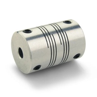 Ruland Aluminium Flexible Shaft Coupler, 31.75 mm OD, 12 mm Bore, 44.45 mm Length, Screw Style FSMR32-12-12-A