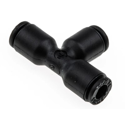 Legris Pneumatic Push In Equal Tee Connector LF3000, 4 mm, Technical Polymer, Nickel Finish LF3000
