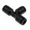 Legris Pneumatic Push In Equal Tee Connector LF3000, 4 mm, Technical Polymer, Nickel Finish LF3000