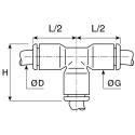 Legris Pneumatic Push In Equal Tee Connector LF3000, 4 mm, Technical Polymer, Nickel Finish LF3000