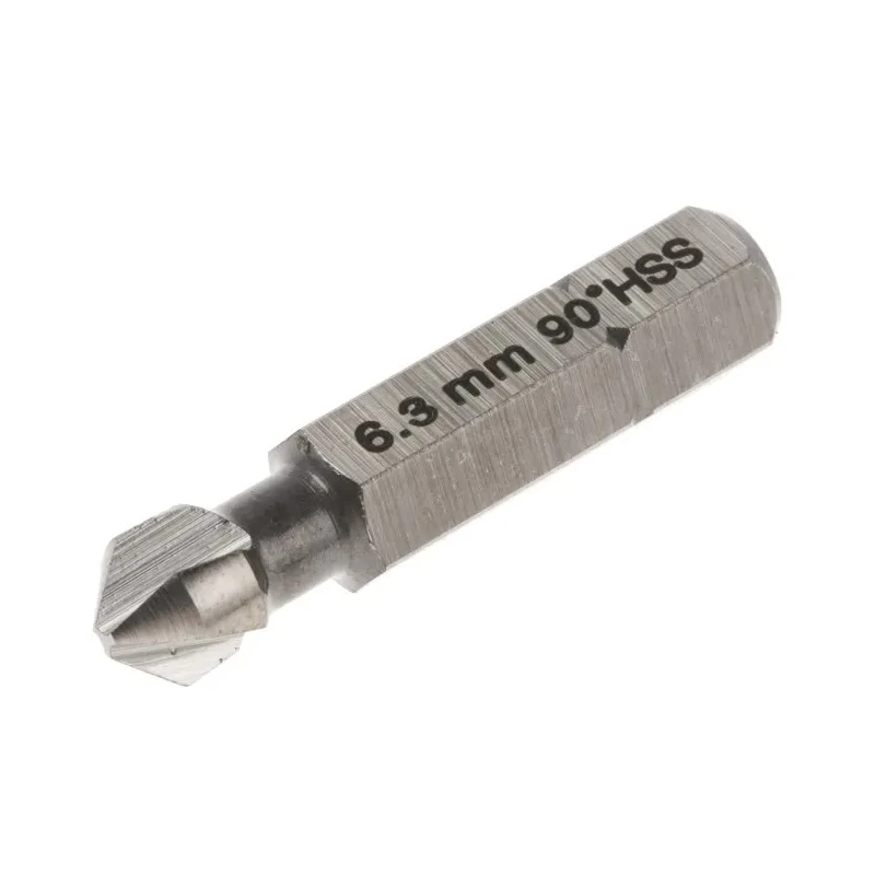RS PRO High Speed Steel Drill Bit 6.3 mm Head Diameter 3 Flute 90 Degree Countersink 1 Piece 423-876