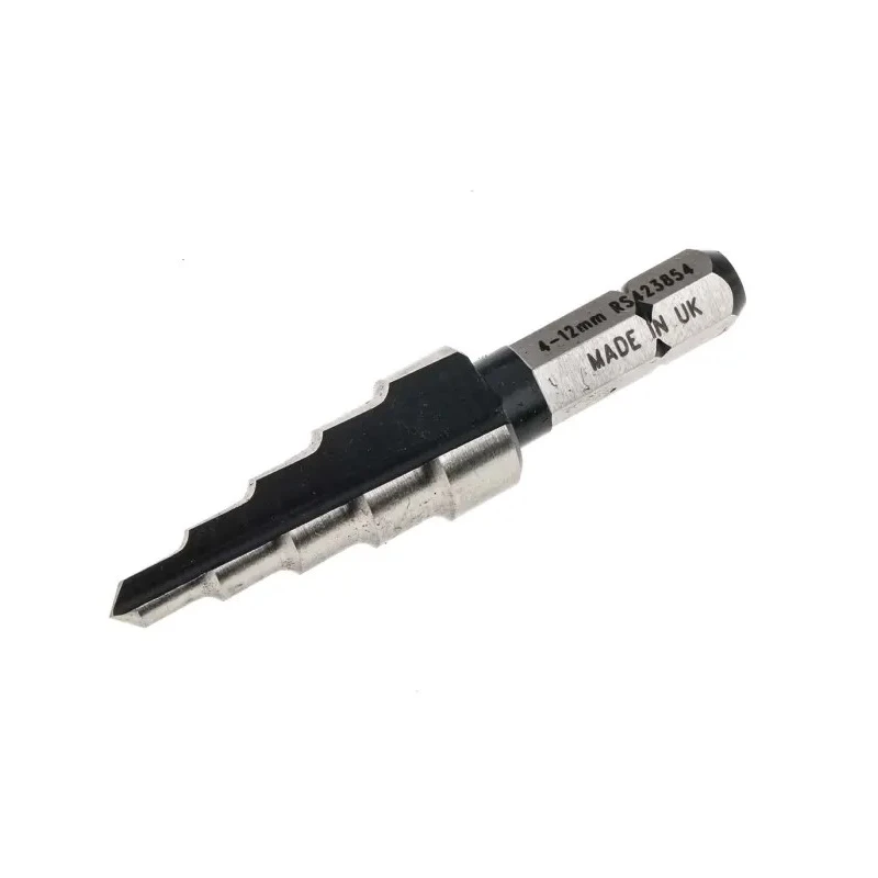 RS PRO HSS 4 to 12 mm Drill Bit, 55mm Overall Length, Hex Shank 7.15mm, Bright Finish 423-854