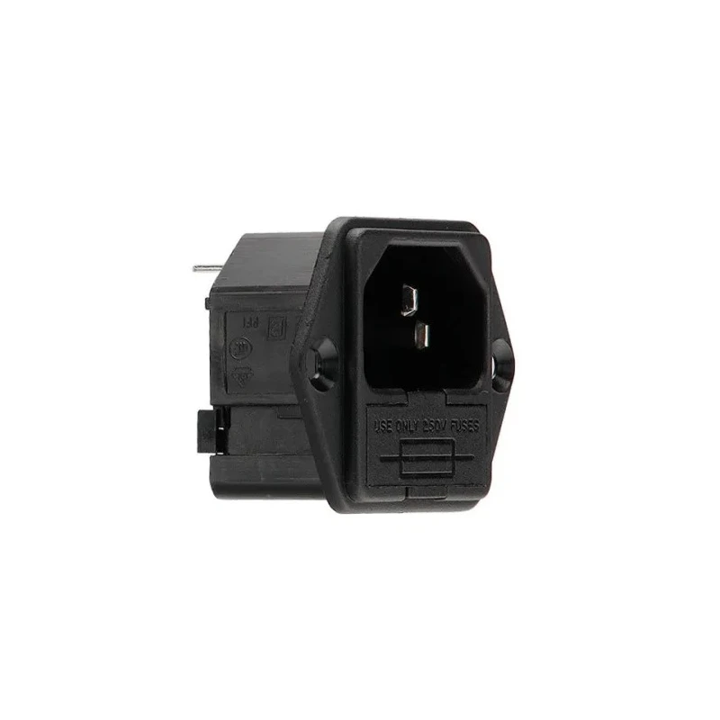 Bulgin C14 Straight Panel Mount IEC Connector, 250V, 10A, Fuse Size 5 x 20 mm PF0001/63