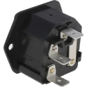 Bulgin C14 Straight Panel Mount IEC Connector, 250V, 10A, Fuse Size 5 x 20 mm PF0001/63