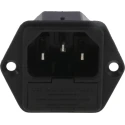 Bulgin C14 Straight Panel Mount IEC Connector, 250V, 10A, Fuse Size 5 x 20 mm PF0001/63