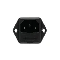 Bulgin C14 Straight Panel Mount IEC Connector, 250V, 10A, Fuse Size 5 x 20 mm PF0001/63