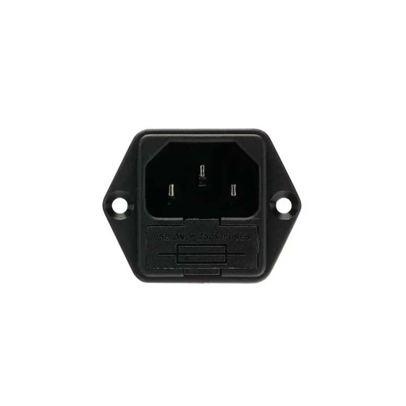 Bulgin C14 Straight Panel Mount IEC Connector, 250V, 10A, Fuse Size 5 x 20 mm PF0001/63