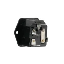 Bulgin C14 Straight Panel Mount IEC Connector, 250V, 10A, Fuse Size 5 x 20 mm PF0001/63