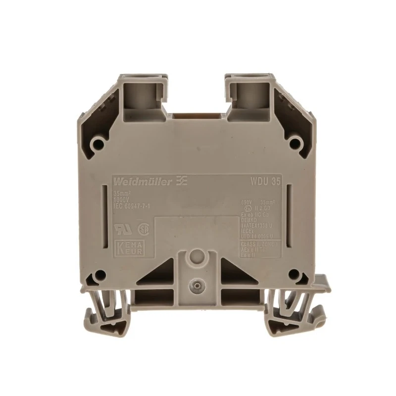 Weidmüller WDU Series Feed Through Terminal Block Brown, 35mm², 1-Level, Screw Termination, ATEX Certified 1020500000