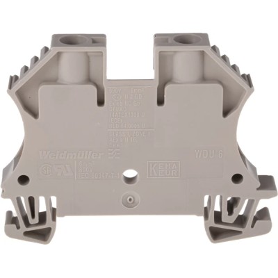 Weidmüller WDU Series Feed Through Terminal Block Brown, 6mm² Cable CSA, 1-Level, Screw Termination, 41A Current 1020200000