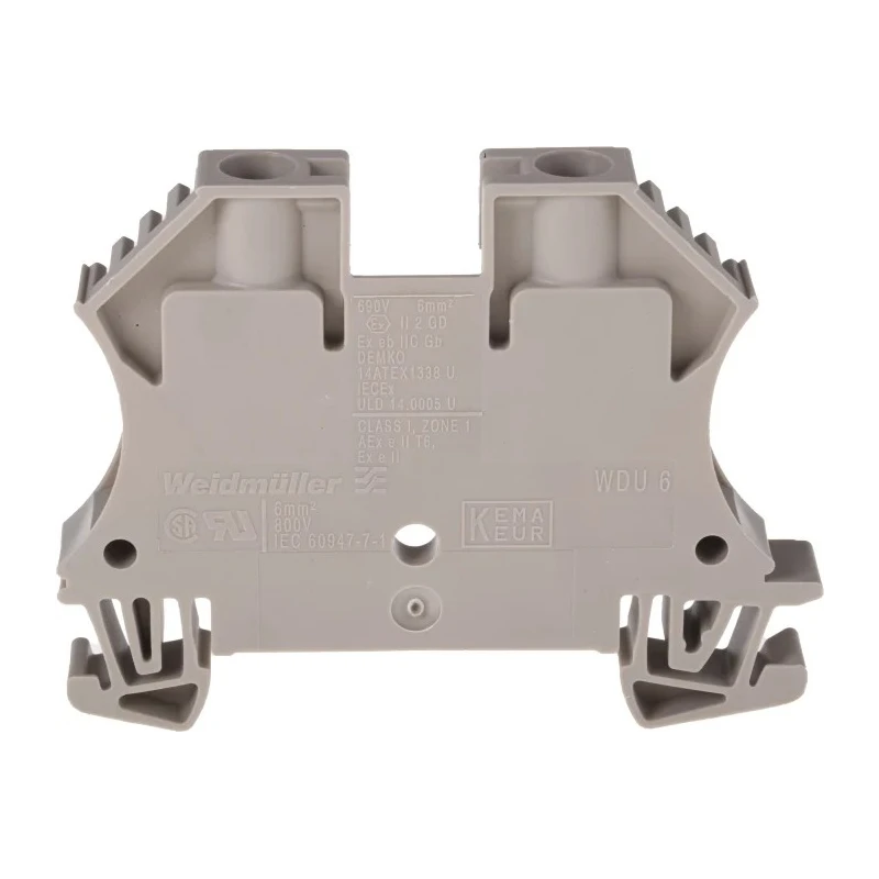 Weidmüller WDU Series Feed Through Terminal Block Brown, 6mm² Cable CSA, 1-Level, Screw Termination, 41A Current 1020200000