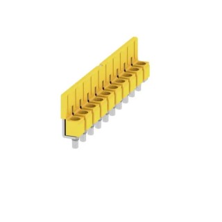 Weidmüller WQV Series 10-Pole Yellow Polyamide 66 Jumper Bar for DIN Rail Terminal Blocks 1052260000