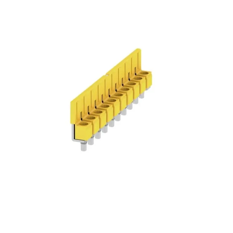 Weidmüller WQV Series 10-Pole Yellow Polyamide 66 Jumper Bar for DIN Rail Terminal Blocks 1052260000