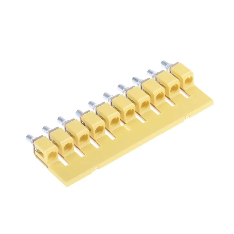 Weidmüller WQV Series Jumper Bar for Use with DIN Rail Terminal Blocks, Polyamide 66 Housing, Yellow, 41A, 10 1052060000