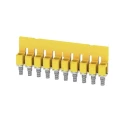 Weidmüller WQV Series Jumper Bar for Use with DIN Rail Terminal Blocks, Polyamide 66 Housing, Yellow, 41A, 10 1052060000