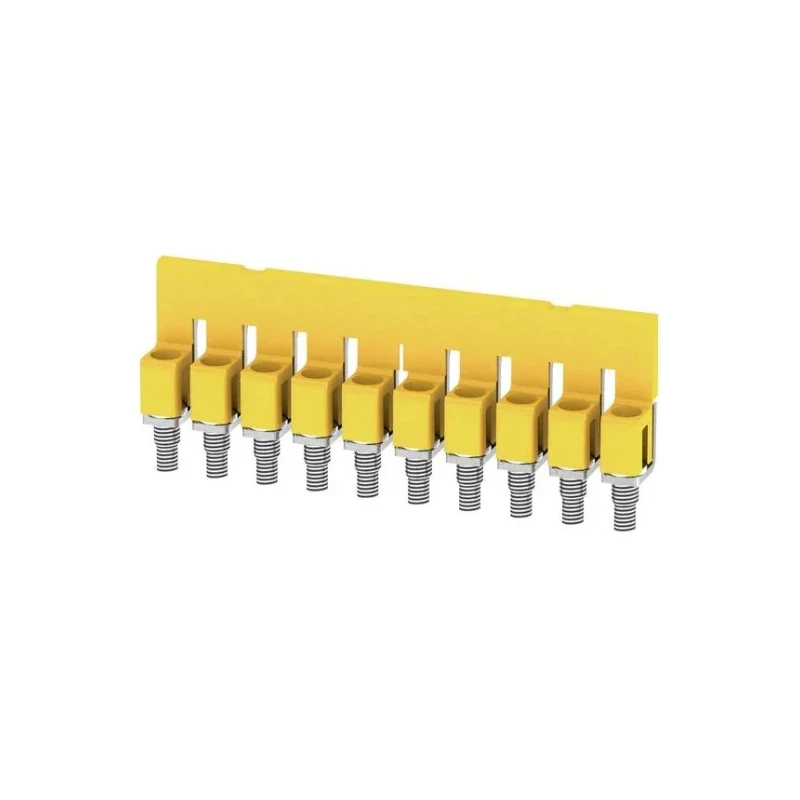 Weidmüller WQV Series Jumper Bar for Use with DIN Rail Terminal Blocks, Polyamide 66 Housing, Yellow, 41A, 10 1052060000