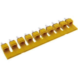 Weidmüller WQV Series 10-Poles Polyamide Yellow Jumper Bar for DIN Rail Terminal Blocks 63A Current Rating 1052460000
