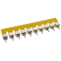 Weidmüller WQV Series 10-Poles Polyamide Yellow Jumper Bar for DIN Rail Terminal Blocks 63A Current Rating 1052460000